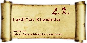 Lukács Klaudetta névjegykártya